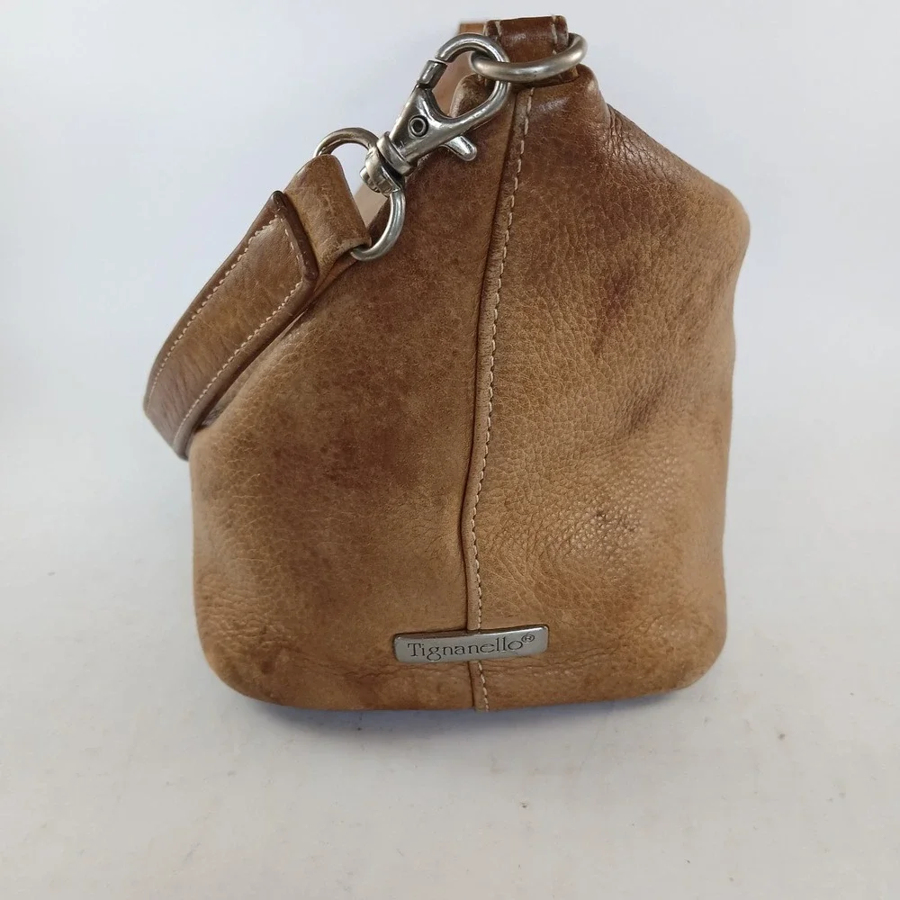 Tignanello Camel Brown Genuine Leather Purse Soft Shoulder Bag